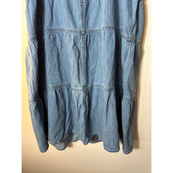 LEVI’S Women’s Denim Button Front Tiered Dress / Size: Large - Picture 5 of 9